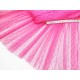 Destock 2.5m tissu tulle souple motif pois rose largeur 165cm