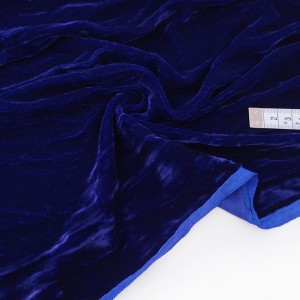 Déstock 1.3m tissu velours plissé soyeux extra doux bleu roi largeur 140cm 