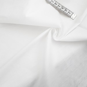 Déstock 2.2m tissu popeline coton polyester soyeux doux blanc largeur 153cm bord taché