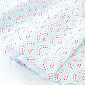 Destock 3m tissu américain flanelle coton doux vague Seigaiha largeur 112cm