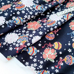 Destock 1m tissu japonais coton popeline soyeux fleuri traditionnel largeur 117cm