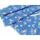 Destock 2m tissu japonais coton gaufré libellules fond bleu largeur 110cm