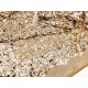 Destock 2.7m tissu sequins brodés sur tulle élastique fluide doré argenté largeur 155cm