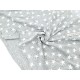 Destock 2m tissu jersey coton doux gris étoile blanche largeur 160cm