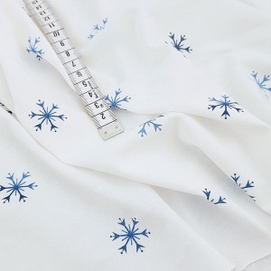 Destock 0.74m tissu jersey coton lisse doux flocon de neige largeur 170cm