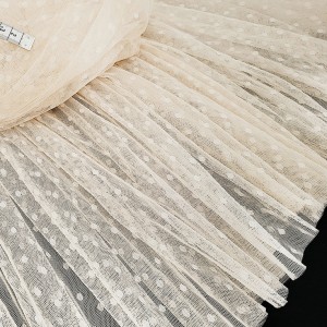 Destock 3m tissu tulle souple motif pois vanille largeur 160cm