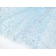 Destock 1.2m tissu sequins brodés sur tulle fluide bleu clair largeur 150cm
