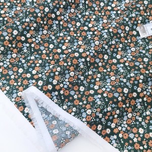 Destock 2m tissu japonais popeline coton soyeux fleuri largeur 114cm