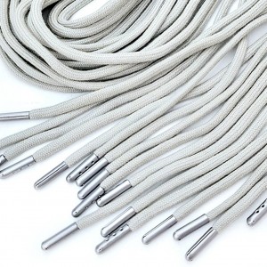 Destock 10 cordons de serrage extrémités de cordon en métal gris beige longueur ±145cm
