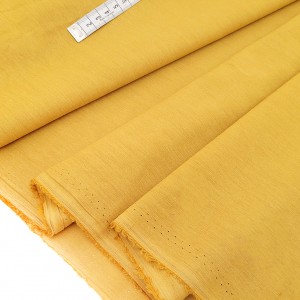 Déstock 1.5m tissu batiste lin cupro soyeux moutarde largeur 160cm 