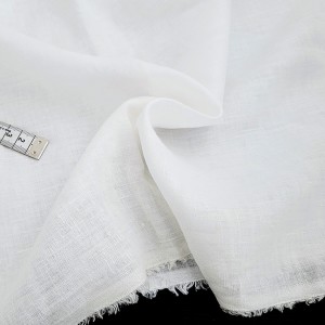 Destock 0.77 tissu lin coton soyeux fluide écru largeur 136cm à blanchir