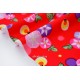 Tissu japonais doux traditionnel ipomées lucioles fond rouge x 50cm