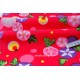 Tissu japonais doux traditionnel ipomées lucioles fond rouge x 50cm