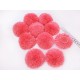 Déstock lot 10 pompons doux en mousseline rose diamètre 8cm