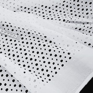 Destock 1.17m tissu broderie anglaise coton doux blanc écru largeur 150cm 
