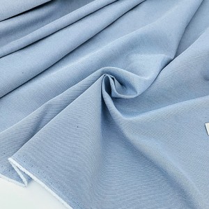 Déstock 3.7m tissu chambray coton polyester tissé teint gris largeur 99cm 