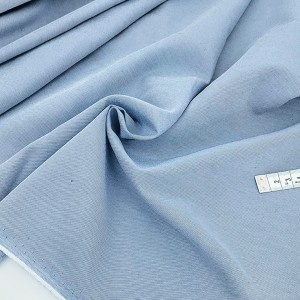 Déstock 1.95m tissu chambray coton polyester tissé teint gris largeur 145cm 