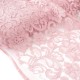 Destock 1.6m tissu dentelle brodé fluide rose poudré largeur 155cm 