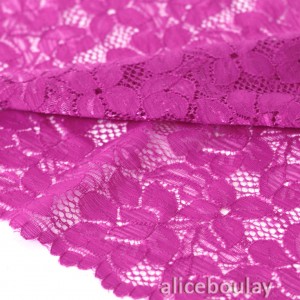 Déstock 8m dentelle élastique lingerie fluide magenta largeur 28.5cm