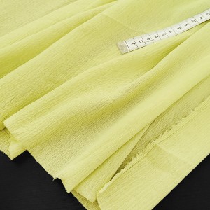 Destock 2.7m tissu crépon coton doux jaune anis largeur 105cm 