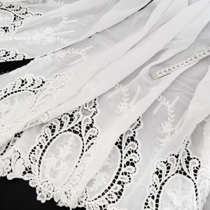 Destock 3m tissu broderie anglaise soie coton doux écru largeur 120cm à blanchir