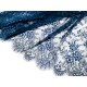 Destock 3m tissu dentelle de calais festonné haute couture bleu pétrole largeur 155cm 