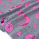 Destock 0.43 tissu jersey coton doux motif rose brillant fond gris largeur 160cm 