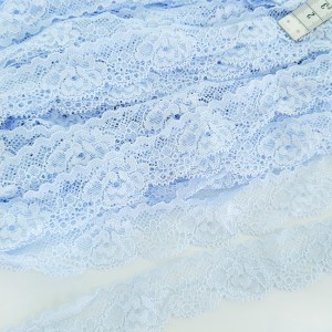 Déstock lot 16m dentelle élastique lingerie douce fluide bleue largeur 3cm