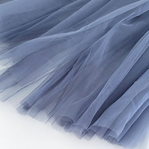 Destock 2m tissu tulle extra fin doux bleu fumé largeur 165cm