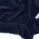 Destock 0.96m tissu jersey satin plissé soyeux fluide bleu nuit largeur 158cm