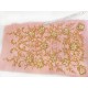 Destock appliques broderie perles brodé sur tulle haute couture doré taille 53x30cm