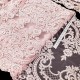 Destock 2.3m tissu dentelle broderie tulle brodé lurex sequins doré rose largeur 41.5cm