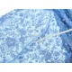 Destock 2.1m tissu dentelle broderie tulle brodé bleu mauve largeur 150cm