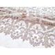 Destock 0.74m tissu dentelle broderie tulle brodé de sequins perles haute couture largeur 150cm