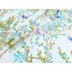 Destock 2m tissu dentelle broderie tulle brodé fleuri oiseau multicolore largeur 160cm