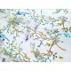 Destock 2m tissu dentelle broderie tulle brodé fleuri oiseau multicolore largeur 160cm