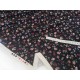 Destock 1m tissu jersey coton imprimé fleuri fond noir largeur 180cm