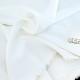 Déstock 1.55m tissu satin de duchesse lourd fluide polyester blanc écru largeur 155cm 