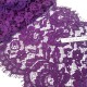 Destock 2.9m dentelle brodé festonné fluide prune largeur 31cm