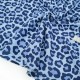 Destock 1m tissu jersey coton imprimé léopard bleu largeur 180cm