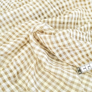 Destock 1.4m tissu mousseline gaufré doux fluide carreaux vichy largeur 145cm 