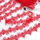 Destock 10.4m dentelle guipure fine haute couture rouge largeur 3cm