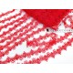 Destock 10.4m dentelle guipure fine haute couture rouge largeur 3cm