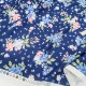 Destock 1.75m tissu jersey coton imprimé fleuri fond bleu largeur 178cm