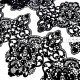 Destock 5m dentelle guipure avec strass douce fluide haute couture noire largeur 18cm