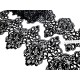 Destock 5m dentelle guipure avec strass douce fluide haute couture noire largeur 18cm