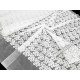 Destock 2.3m tissu dentelle broderie tulle brodé doux blanc largeur 68cm