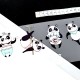 Destock transfert textile thermocollant applique panda sport taille 22x9cm