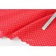 Tissu batiste de coton fluide pois blanc fond rouge passion x 50cm