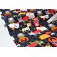 Tissu américain patchwork-les chiens déguisés pour Halloween fond noir x 50cm